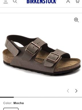 Birkenstock Milano little  Kids Mocha Dual-Strap Adjustable Sandal 26  (8/8.5)